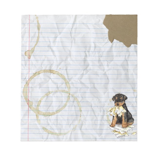 My Airedale Ate My Lesson Plan Notepad (Front)