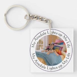 My Airedale Lights Up My Life Key Ring
