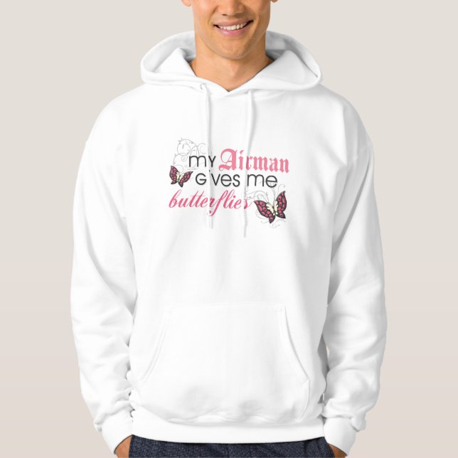 My Airman Gives Me Butterflies Hoodie (Front)