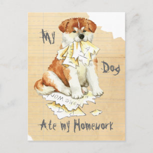 My Akita Ate My Homework Postcard
