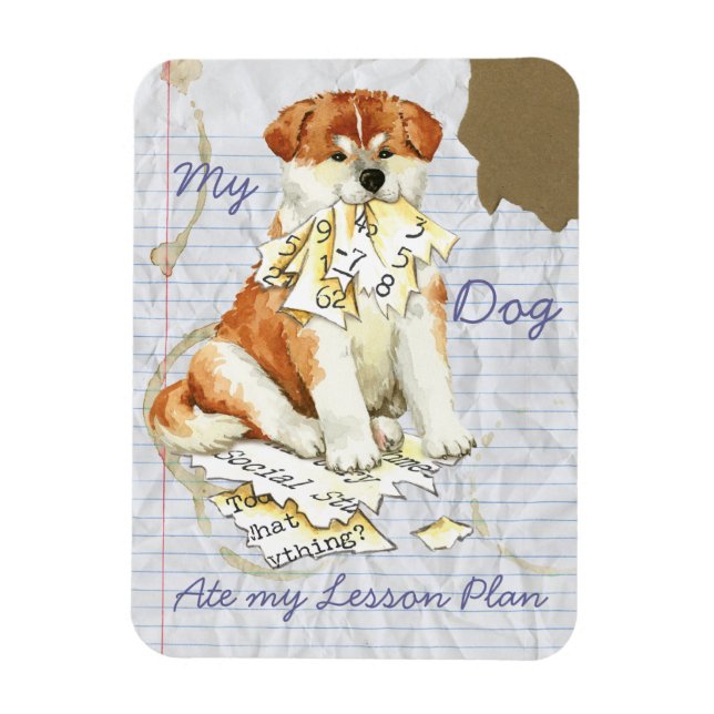 My Akita Ate My Lesson Plan Magnet (Vertical)