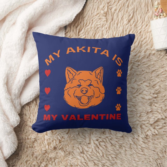 My Akita Is My Valentine Funny Valentine  Cushion (Blanket)