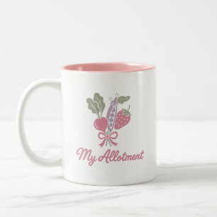 My Allotment Pastel Vegetable Illustration Two-Tone Coffee Mug