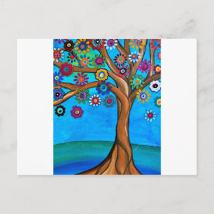 MY ALLY TREE OF LIFE WHIMSICAL PAINTING POSTCARD