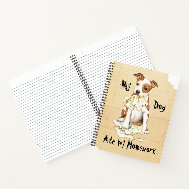 My Am Staff Ate My Homework Notebook (Inside)