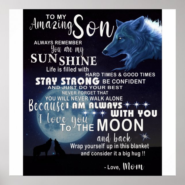 My Amazing Son Always Remember You Are My Sunshine Poster (Front)