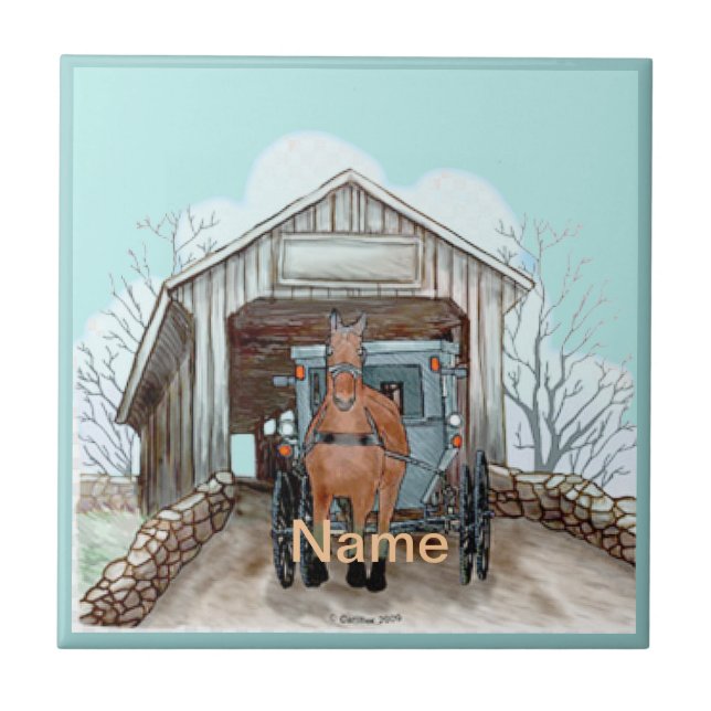 My Amish Covered Bridge Tile (Front)