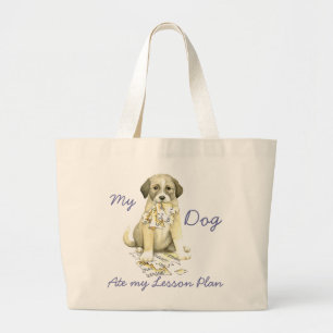 My Anatolian Ate My Lesson Plan Large Tote Bag