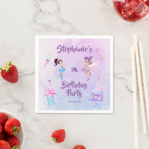 My angel is turning five:Fairytale themed birthday Napkin