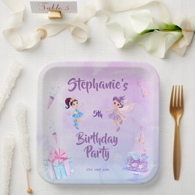 My angel is turning five:Fairytale themed birthday Paper Plate (Wedding)