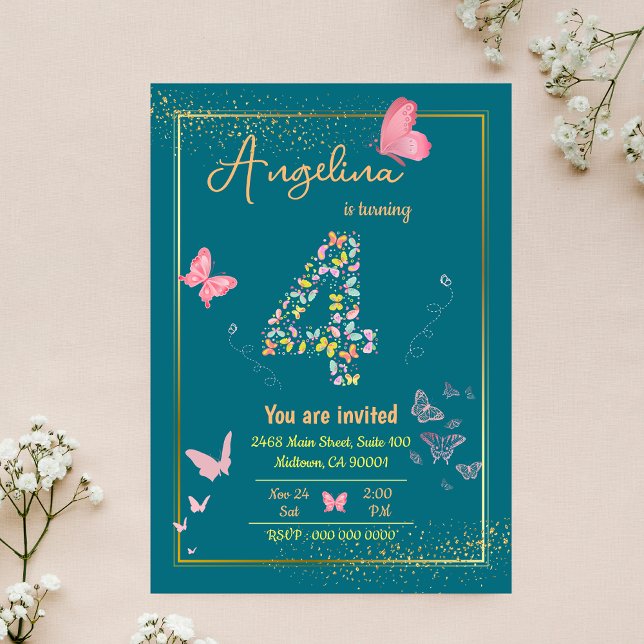 My angel is turning four : my butterfly's birthday invitation (Creator Uploaded)