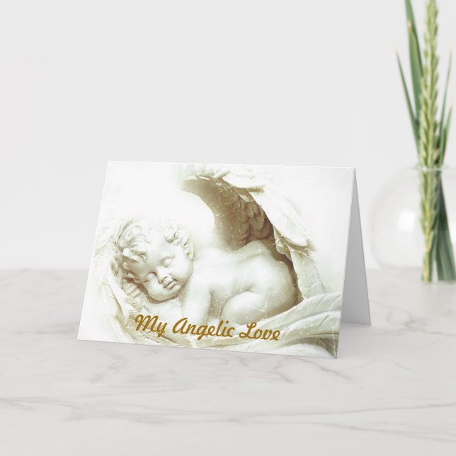 My Angelic Love Greeting Card-Customise Holiday Card (Front)