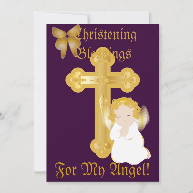 My Angel's Christening Blessings-Customise Invitation (Front)