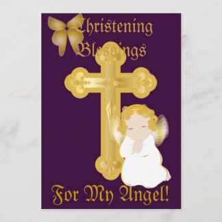 My Angel's Christening Blessings-Customise Invitation
