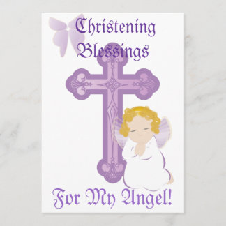 My Angel's Christening Blessings-Customise Invitation
