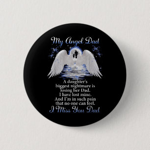 My Angle Dad I Miss You Dad Memorial Day Fathers 6 Cm Round Badge