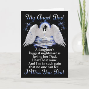 My Angle Dad I Miss You Dad Memorial Day Fathers  Card