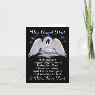 My Angle Dad I Miss You Dad Memorial Day Fathers  Card