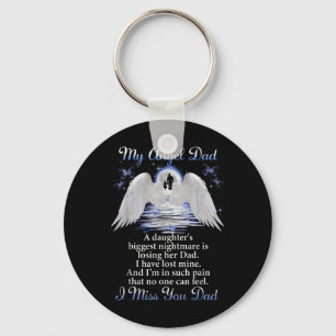 My Angle Dad I Miss You Dad Memorial Day Fathers Key Ring