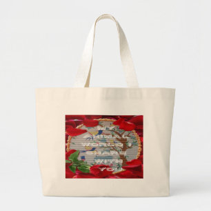 My animals world valentine.png large tote bag