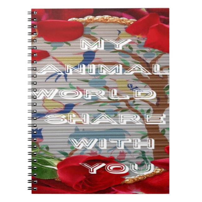 My animals world valentine.png notebook (Front)