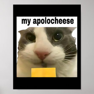 My Apolocheese Funny Cat Meme Brainrot Gen Z Humor Poster