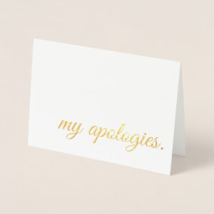 my apologies gold foil card