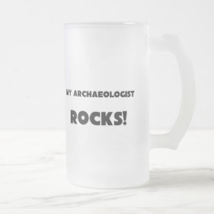 MY Archaeologist ROCKS! Frosted Glass Beer Mug