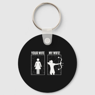 My Archery Wife - Bow Hunting Girl Archer Couple F Key Ring