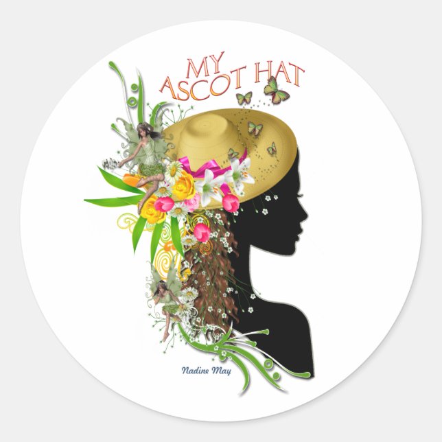 My Ascot Hat Melamine  Classic Round Sticker (Front)