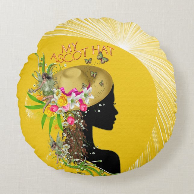 My Ascot Hat Round Cushion (Front)