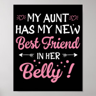 My Aunt Has My New Friend In Her Belly Funny Mom C Poster