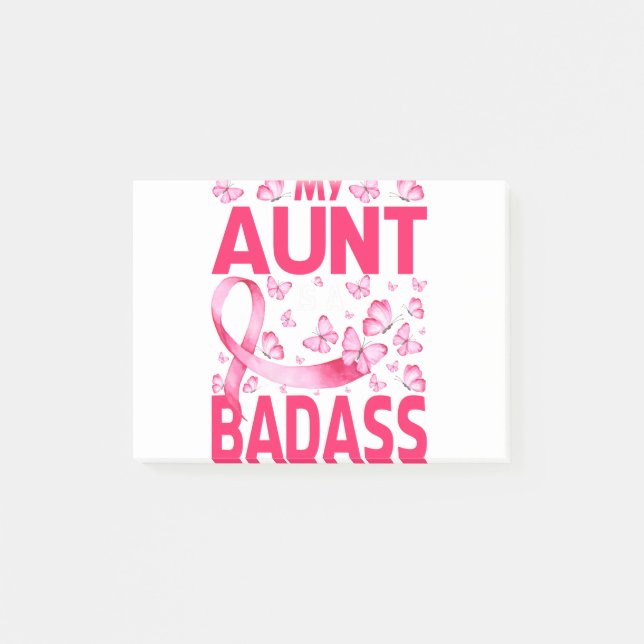 My Aunt Is A Badass Breast Cancer Awareness Post-it Notes (Front)
