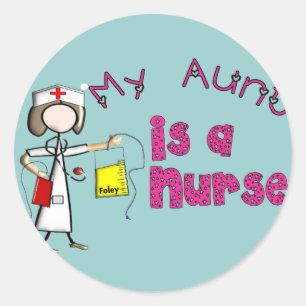 "My Aunt is a Nurse" Kids T-Shirts Classic Round Sticker