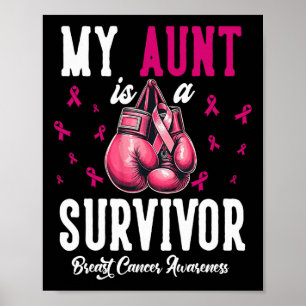 My Aunt Is A Survivor Of Support Breast Cancer Awa Poster