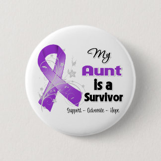 My Aunt is a Survivor Purple Ribbon 6 Cm Round Badge