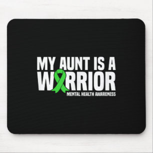 My Aunt Is A Warrior Green Ribbon Mental Health Aw Mouse Mat