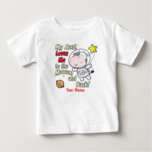 My Aunt Loves Me Cow Astronaut Baby T-Shirt