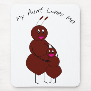 My Aunt Loves Me Cute Ant Pun Cartoon Mouse Mat