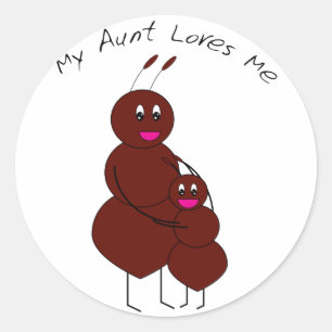 My Aunt Loves Me Cute Ant Stickers