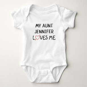 My Aunt Loves Me Heart Niece Nephew Baby Bodysuit