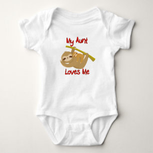 My Aunt Loves Me Sloth Baby Bodysuit