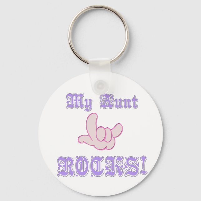 My Aunt Rocks Key Ring (Front)
