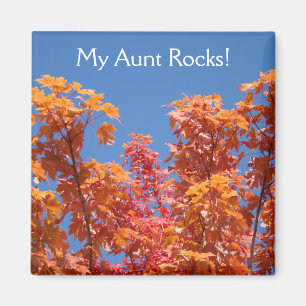 My Aunt Rocks! magnet gifts Blue Sky Fall Leaves