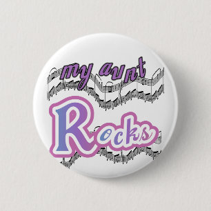 My Aunt Rocks Tshirts and Gifts 6 Cm Round Badge