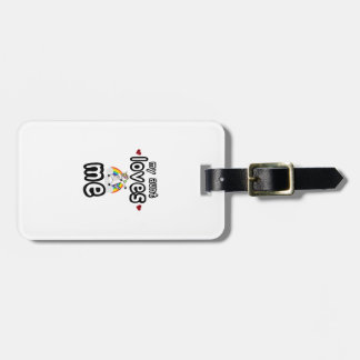 My Auntie loves me dabbing unicorns arrows hearts  Luggage Tag