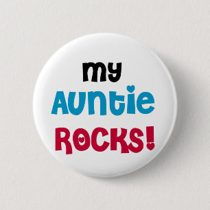 My Auntie Rocks Tshirts and Gifts 6 Cm Round Badge