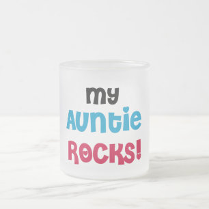 My Auntie Rocks Tshirts and Gifts Frosted Glass Coffee Mug