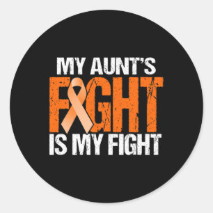 My Aunt's Fight is My Fight Leukaemia Awareness O Classic Round Sticker