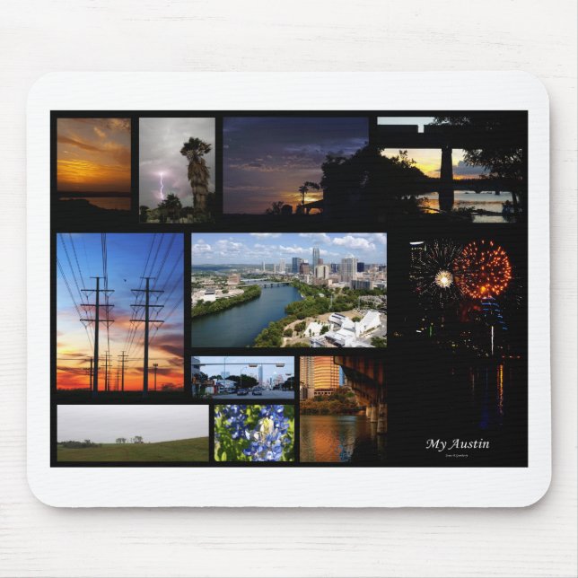 My Austin Collage by James R Granberry Mouse Mat (Front)